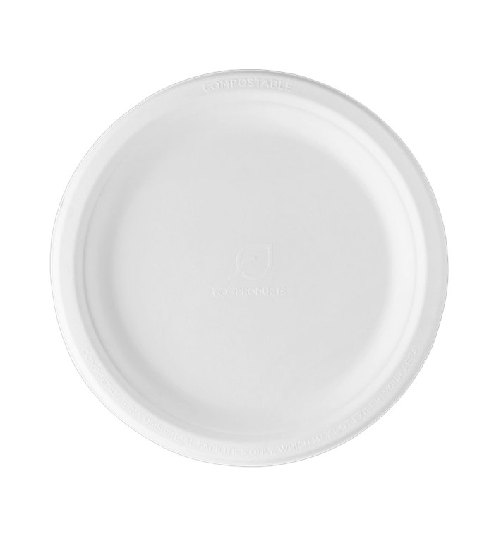 Sugarcane Plate Bagasse White Ø23 cm (50 Units) Sugarcane Plate Bagasse White Ø23 cm (50 Units)