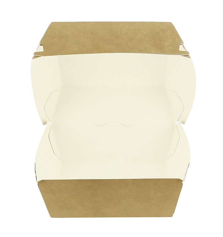 Paperboard Burger Box Kraft Mega Double Closing 15,5x15,5x10cm (50 Units) Paperboard Burger Box Kraft Mega Double Closing 15,5x15,5x10cm (50 Units)