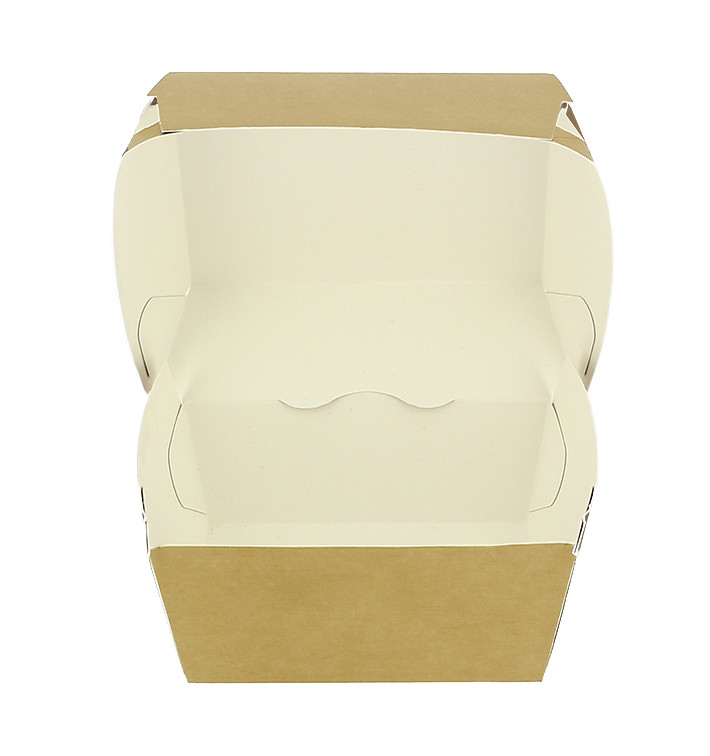 Paperboard Burger Box Kraft Double Closing 11x11x7,5cm (450 Units) Paperboard Burger Box Kraft Double Closing 11x11x7,5cm (450 Units)