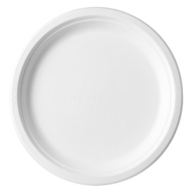 Sugarcane Plate Bagasse White Ø17,5 cm (50 Units) 