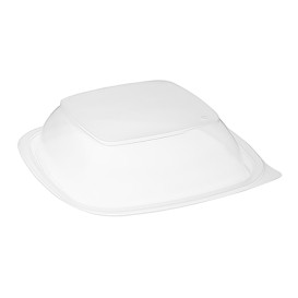 Plastic Lid for Deli Container PP Square shape Black and Creme 16,5x16,5x4cm (50 Units) 