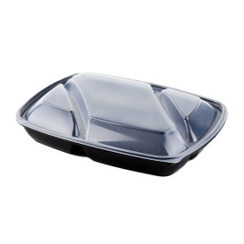 Plastic Lid for Deli Container PP Rectangular shape 3C Black 28x20cm (50 Units) 