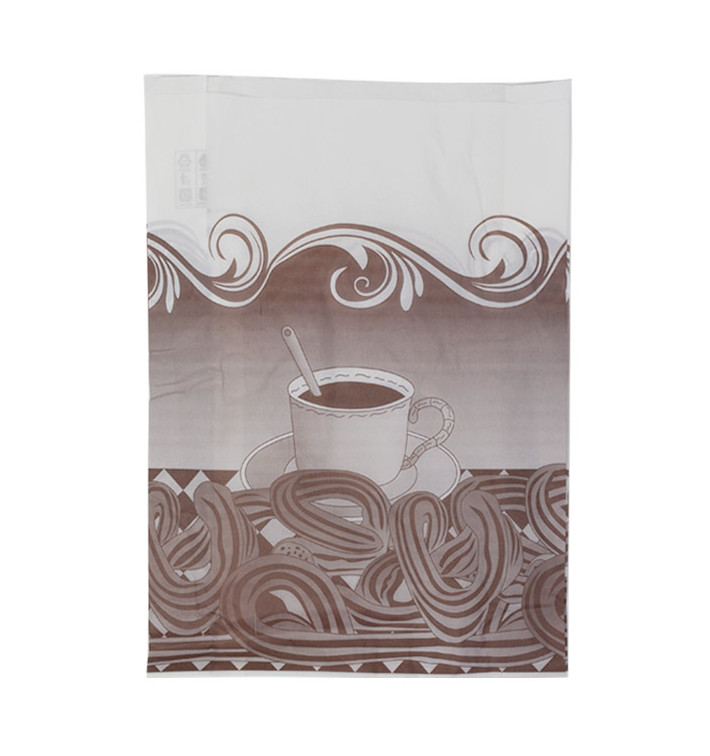 Paper Food Bag for Churros Grease-Proof 22+12x36cm (250 Units) Paper Food Bag for Churros Grease-Proof 22+12x36cm (250 Units)