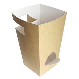 Paper Food Box for Churros with Cup Holder Kraft 7,8x7,8x17,9cm (25 Units) 