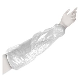 Disposable Plastic Over Sleeve PE White G80 18x44cm (1.000 Units)