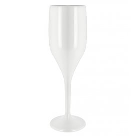 Reusable Plastic Flute Sparkling Wine White SAN 150ml (6 Units)
