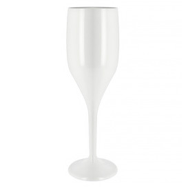 Reusable Plastic Flute Sparkling Wine White SAN 150ml (6 Units)