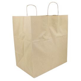 Paper Bag with Handles Kraft 120g/m² 36+24x39cm (50 Units)