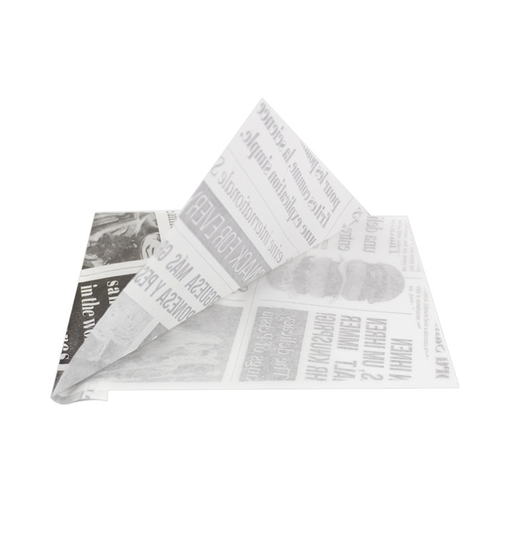 Paper Food Bag Grease-Proof Opened 2L "News" 15x16cm (250 Units) Paper Food Bag Grease-Proof Opened 2L "News" 15x16cm (250 Units)