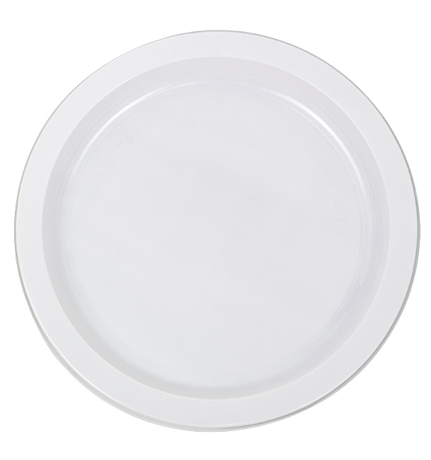 Reusable Plate Flat Economic PS White Ø22cm (300 Units)