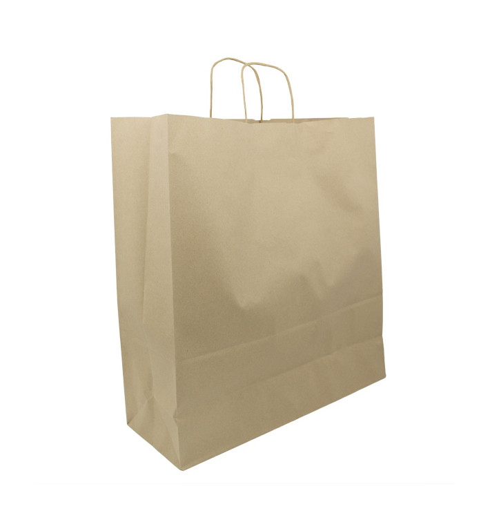 Paper Bag with Handles Kraft Brown 100g/m² 44+15x46cm (25 Units) Paper Bag with Handles Kraft Brown 100g/m² 44+15x46cm (25 Units)
