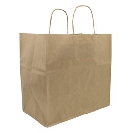 Paper Bag with Handles Kraft Brown 80g/m² 30+18x29cm (250 Units)