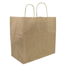 Paper Bag with Handles Kraft Brown 80g/m² 30+18x29cm (250 Units)