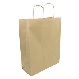 Paper Bag with Handles Kraft 100g/m² 32+12x40cm (25 Units)
