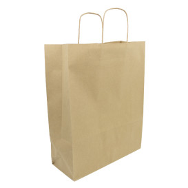 Paper Bag with Handles Kraft 100g/m² 32+12x40cm (250 Units)