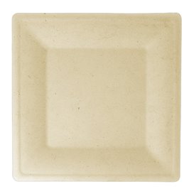 Sugarcane Plate Square shape Natural 16x16 cm (50 Units) 