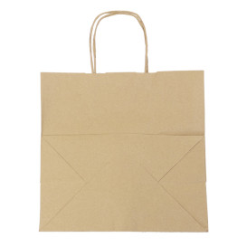 Paper Bag with Handles Kraft Hawanna 100g/m² 28+16x27cm (50 Units) 