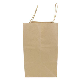 Paper Bag with Handles Kraft Hawanna 100g/m² 28+16x27cm (50 Units) 