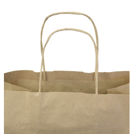 Paper Bag with Handles Kraft Hawanna 100g/m² 28+16x27cm (50 Units) 