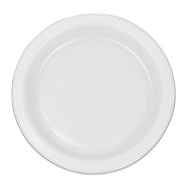Reusable Plate Flat Economic PS White Ø17cm (450 Units)