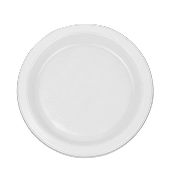 Reusable Plate Flat Economic PS White Ø17cm (450 Units)