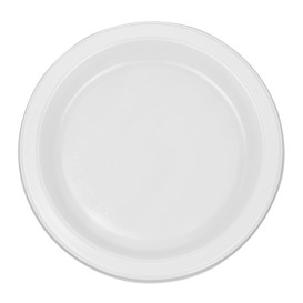 Reusable Plate Flat Economic PS White Ø17cm (25 Units) 