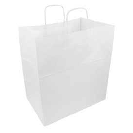Paper Bag with Handles White 100g/m² 36+24x39cm (50 Units)