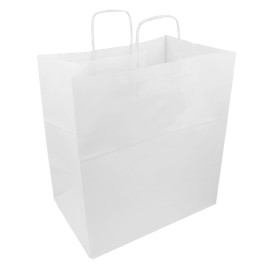 Paper Bag with Handles White 100g/m² 36+24x39cm (50 Units)