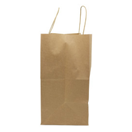 Paper Bag with Handles Kraft Brown 90g/m² 32+16x31cm (50 Units)