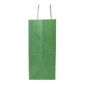 Paper Bag with Handles Kraft Green 80g/m² 26+14x32cm (250 Units) 