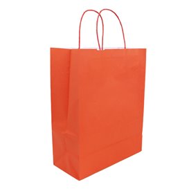 Paper Bag with Handles Kraft Red 100g/m² 25+11x31cm (25 Units)