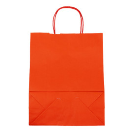 Paper Bag with Handles Kraft Red 100g/m² 25+11x31cm (250 Units)