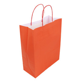 Paper Bag with Handles Kraft Red 100g/m² 25+11x31cm (250 Units)