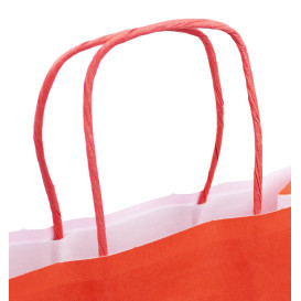 Paper Bag with Handles Kraft Red 100g/m² 25+11x31cm (250 Units)