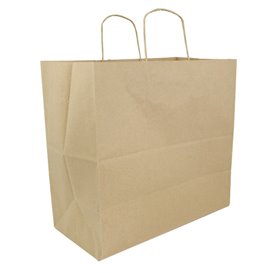 Paper Bag with Handles Kraft Brown 100g/m² 35+18x34cm (25 Units)