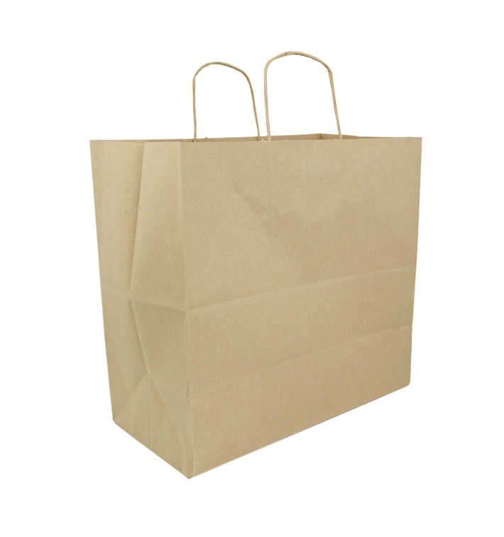 Paper Bag with Handles Kraft Brown 100g/m² 35+18x34cm (250 Units) Paper Bag with Handles Kraft Brown 100g/m² 35+18x34cm (250 Units)
