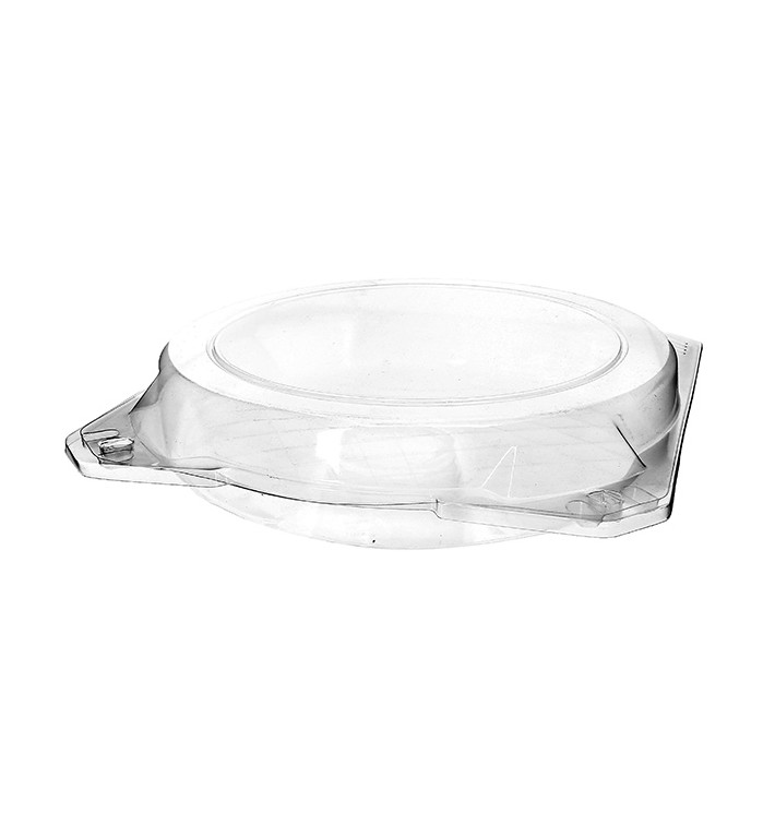 Plastic Hinged Bakery Container PET Ø23x5cm (115 Units) Plastic Hinged Bakery Container PET Ø23x5cm (115 Units)