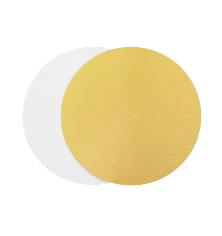 Paper Cake Circle Gold and White 30cm (100 Units) 