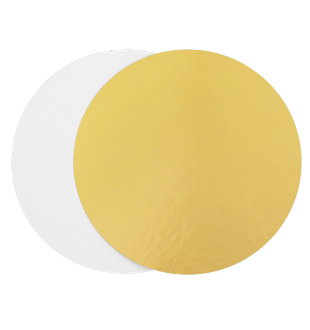 Paper Cake Circle Gold and White 32cm (100 Units) 