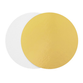 Paper Cake Circle Gold and White 28cm (100 Units)  