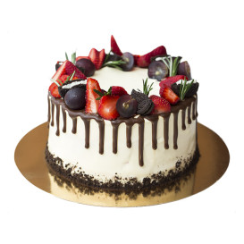 Paper Cake Circle Gold and White 18cm (600 Units)