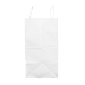 Paper Bag with Handles Kraft White 100g/m² 35+18x34cm (250 Units)