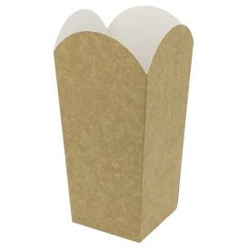 Paper Popcorn Box Small Size Kraft 45g 6,5x8,5x15cm (25 Units)