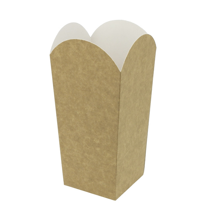 Paper Popcorn Box Small Size Kraft 45g 6,5x8,5x15cm (25 Units)