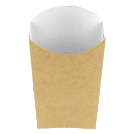 Paper French Fries Scoop Container Kraft Large size 8,2x3,3x14,9cm (25 Units) 