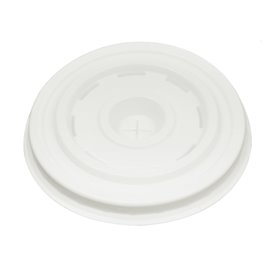 Plastic PS Lid with Straw Slot for Cup Ø7,3cm (100 Units)