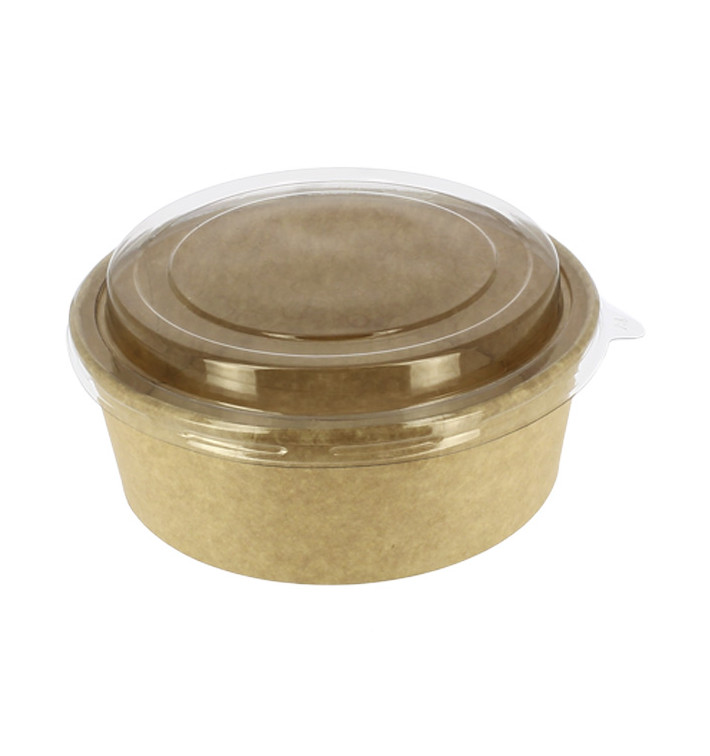 Paper Container Kraft-Kraft + RPET Lid 38 Oz/1140ml (100 Units) Paper Container Kraft-Kraft + RPET Lid 38 Oz/1140ml (100 Units)