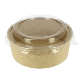 Biodegradable 500ml Kraft Hot Soup Paper Serving Bowls With Lid