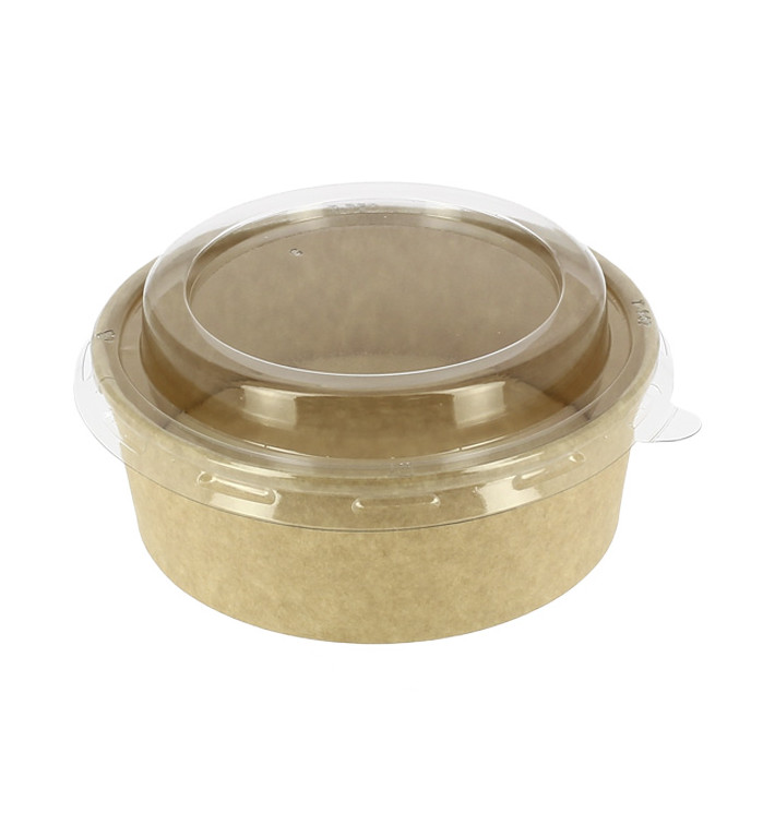 Paper Container Kraft-Kraft + RPET Lid 19 Oz/550 ml (300 Units) Paper Container Kraft-Kraft + RPET Lid 19 Oz/550 ml (300 Units)