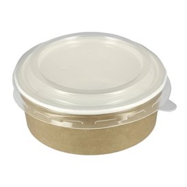 Paper Soup Bowl with Lid Kraft PP 19 Oz/550ml (50 Units) 